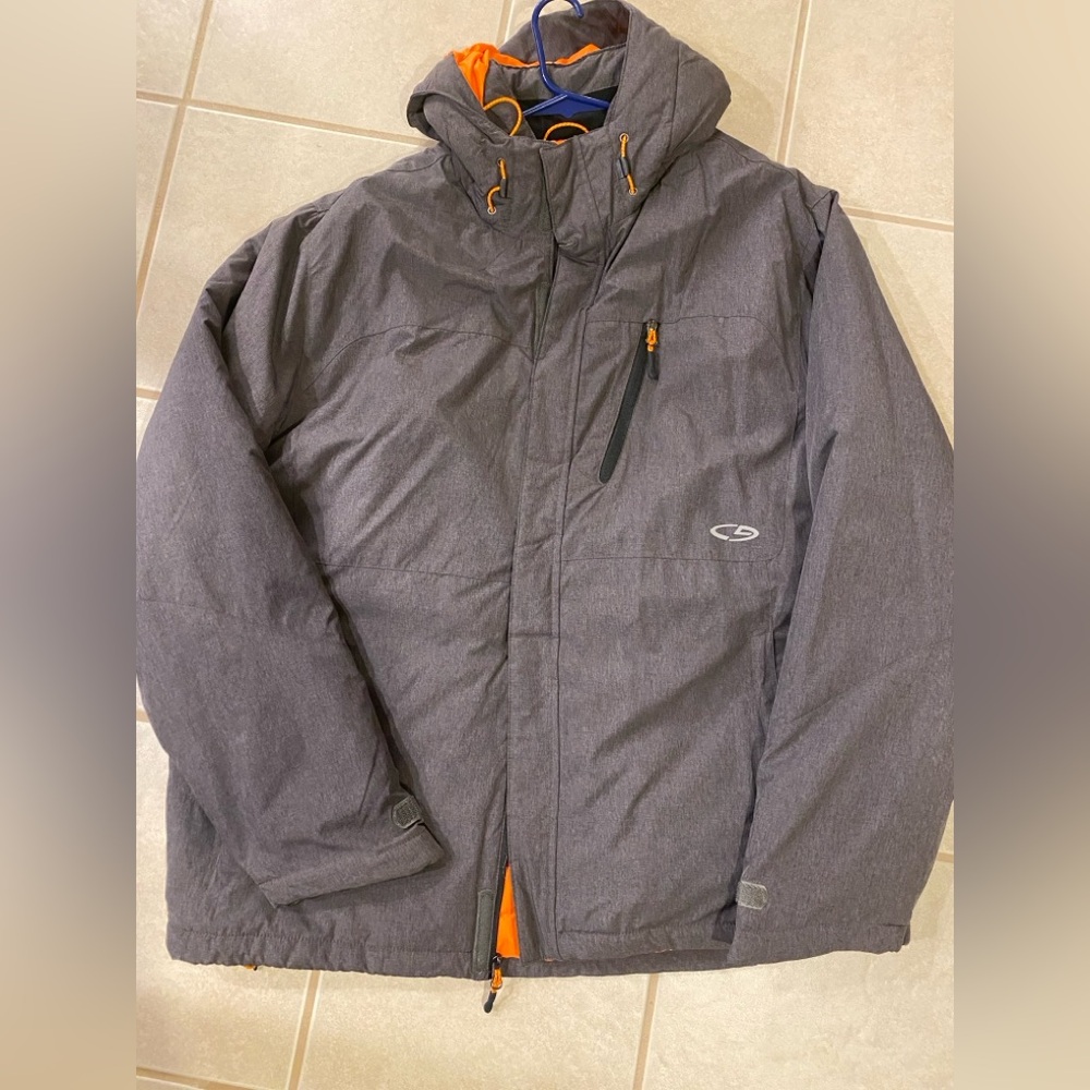 Champion Men's Gray Performance Jacket with Orange Accents